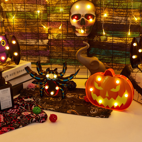 Luz Nocturna Led De Calabaza: Funciona Con Pilas,