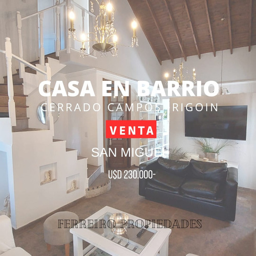 Venta De Casa En Barrio Cerrado En San Miguel