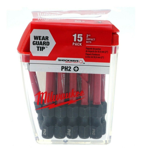 Set De Puntas De Impacto Milwaukee Ph2x2'' 15 Pzs 48-32-5004