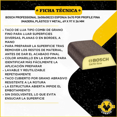 Imagen 3 de 8 de Lija Esponja Abrasiva Fina Bosch Para Perfiles 2608608223