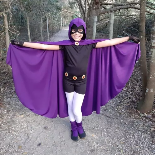 Cosplay Fantasia Ravena Jovens Titãs Teen Raven + Peruca