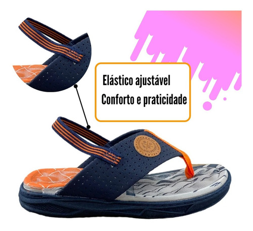 Imagem 3 de 7 de Chinelo Infantil Masculino Molekinho Com Elástico