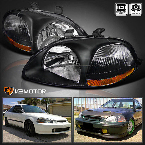 Par Faro Negro Honda Civic Ex-r 1998 1.6l