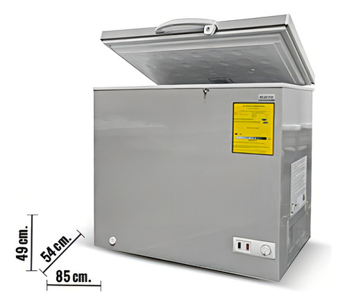 Refrigerador de congelador horizontal Kool Factory, 7 pés, cor cinza