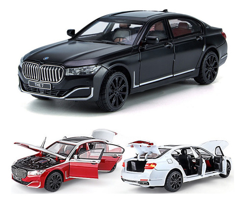 Bmw 760li Miniatura Metal Coche Con Luces Y Sonido 1/24