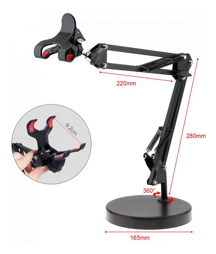 Kit Suporte Articulado Mesa C/ Garra Para Celular Smartphone