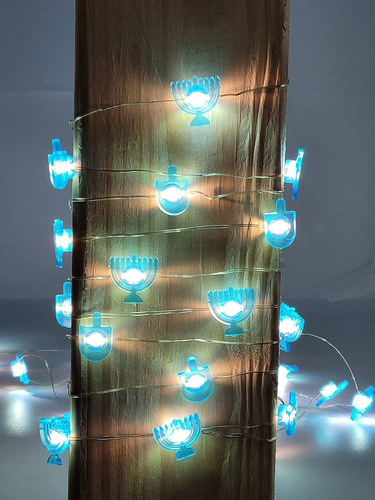 The Dreidel Led Lights, Menorah Style, Indoor, 10'