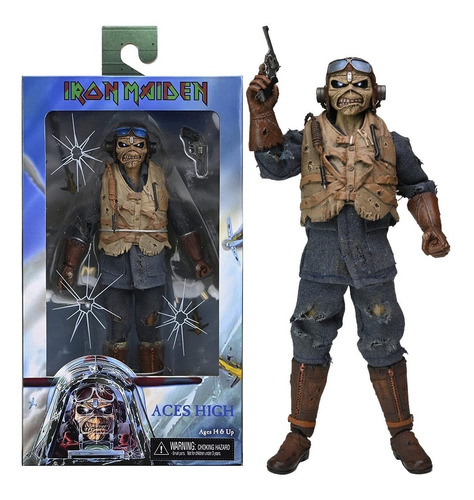 Iron Maiden Eddie Aces High Neca Figura De Lujo Original