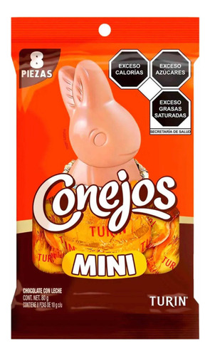 Chocolate Turin Conejos Mini  16 Piezas De 10 G C/u