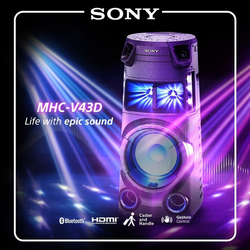Imagen 9 de 9 de Minicomponente Sony Mhc-v43d Negro Bluetooth V43 43 Dscuento