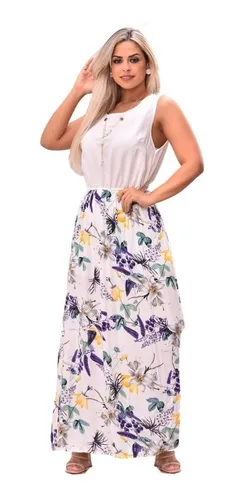 Vestido longo floral mercado livre 2025