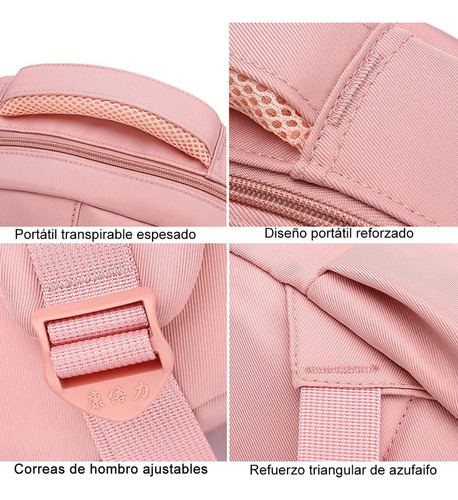 Mochilas Escolares Para Niñas De Primaria De Secundaria Gran Color Rosa Claro