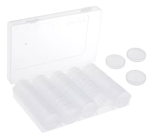 Estuche Para Cápsulas De Monedas De 100 Piezas De 25 Mm Con