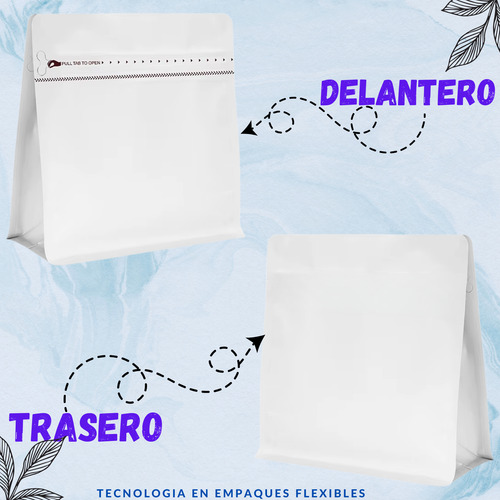 100 Bolsas Para Café, Cuadradas De 1 Kg Blanco Cuadrada 1kg