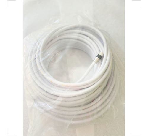 Cable Rg6 blanco Metro Rg06, antena de TV crimpada coaxial de 25 m