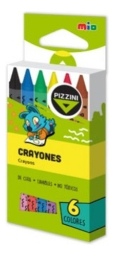 Ceras Crayones Pizzini X6 Colores Escolar Jardin Arte Color surtidos