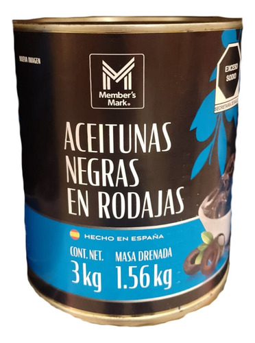 Aceitunas Negras En Rodajas 3 Kg 2 Latas En Total 6kg