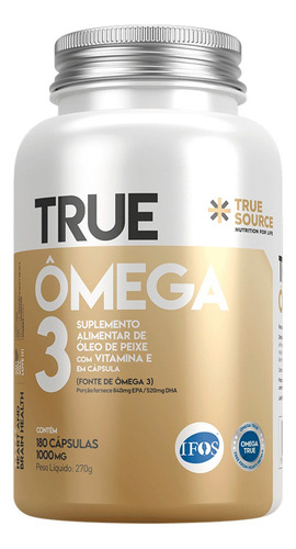 True Ômega 3 Com Vitamina E (180 Cápsulas) - True Source