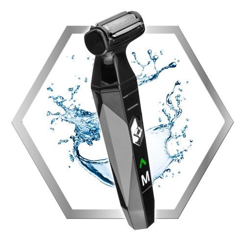 Mangroomer 2.0 Professional Afeitadora Corporal Profesional Recortadora para Partes Íntimas y Cuerpo con Cabezal Flexible Propivot 3 Peines de Recorte Uso en Seco Negro