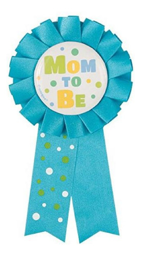 Boton Pin Liston Mama Mom To Be Baby Shower Aqua Distintivo