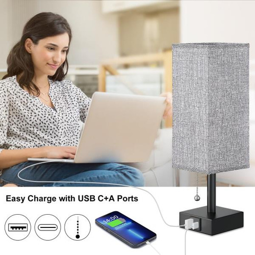 Aooshine Lámpara De Cabecera Para Dormitorio Con Puertos Usb