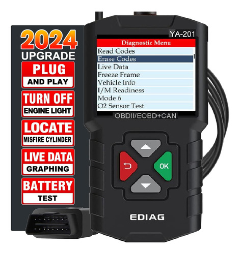 Ediag Escaner Ya-201 Obd2, Modos Obd2 Completos De Verificac