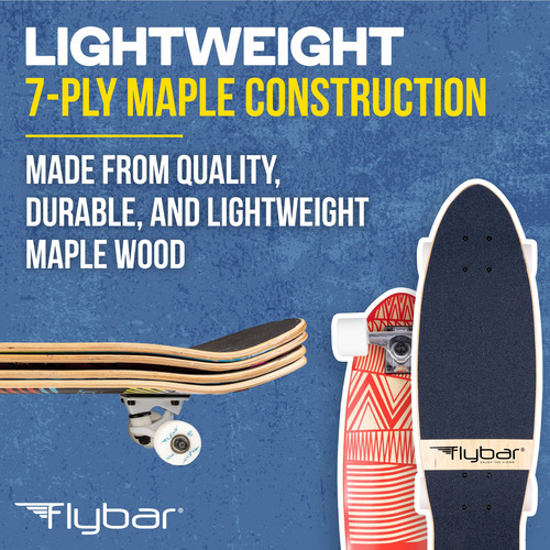Patineta Flybar Skate Cruiser Boards 24 A 27.5 Pulgadas Color De Las Ruedas Color De Los Rulemanes