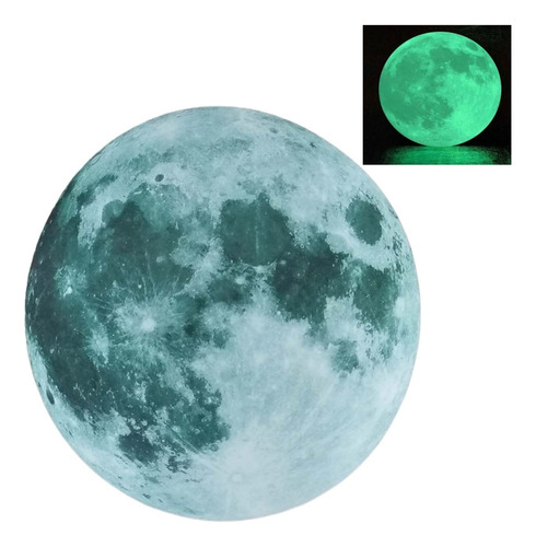 Super Lua 30cm Grande Adesivo Brilha No Escuro Fosforescente