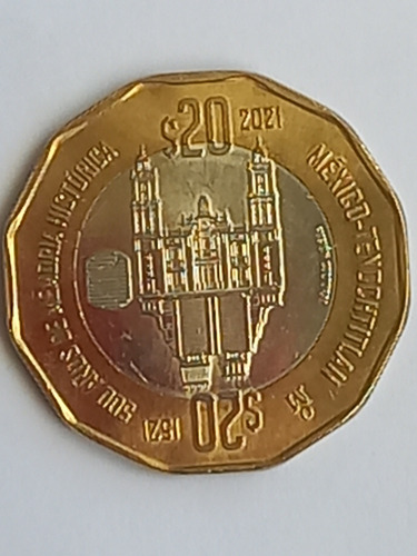 Moneda 20 Pesos Dodecagonal 500 Años Memoria Histórica Tenoc