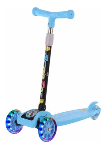 Scooter Infantil Patín De Pie Ajustable Plegable Con Luces