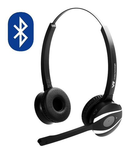 Auricular Vincha Vt9200 Bluetooth Inalámb Con Mic Callcenter Color Negro