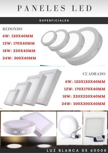 Panel Led Redondo Blanco 18w 3000k 85-265v 