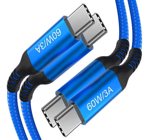 Cable Awnuwuy Usb C A Usb C, Paquete De 2, 15 Pies/azul