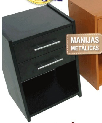 Imagen 4 de 7 de Mercadomuebles Mesa De Luz 2 Cajones Somos Fabricantes
