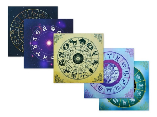 Paño De Tarot Zodiaco + Bolsa - 70x70 - Llama Sagrada