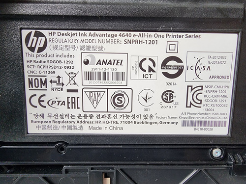 Imagen 10 de 10 de Impresora Hp Deskjet Ink 4640 Series - Leer Detalle