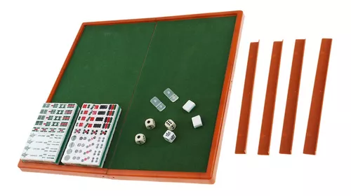 Juego de cartas de póker de conjunto de Mahjong portátil, Mini