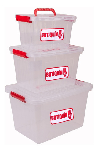 Botiquin Grande Caja De Primeros Auxilios 38x28x22 Cm X8 U.