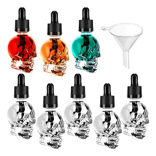 Botellas De Vidrio  Gotas Forma De Calavera Vacías, 8 ...