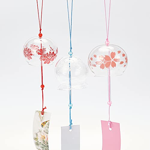 3pcs Campanas De Viento Japonesas Color Rosa Cerezo/roj...