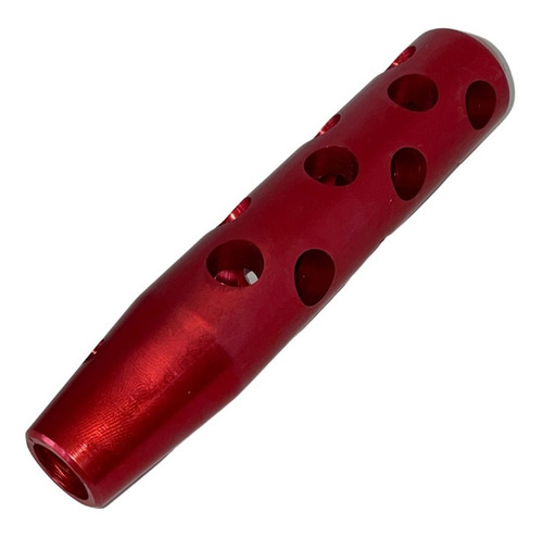 Imagen 2 de 10 de Pomo Palanca De Cambios Perforado Aluminio Rojas Competicion