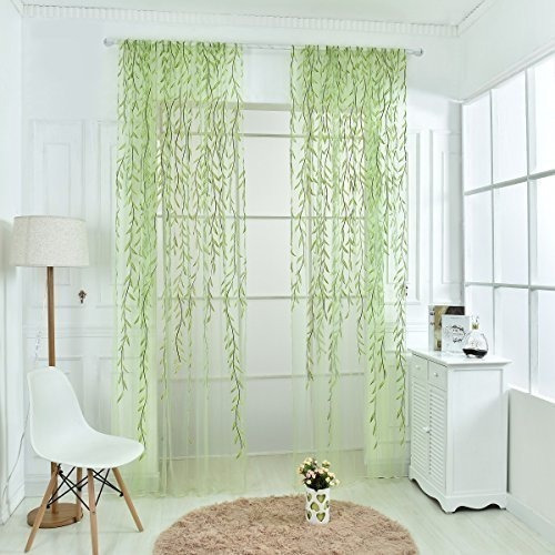 Norbi Willow Voile Tulle Room Cortina De Ventana Sheer Voile