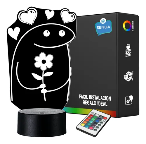 Lámpara De Noche Led Flork Enamorado Holograma Regalo Pareja
