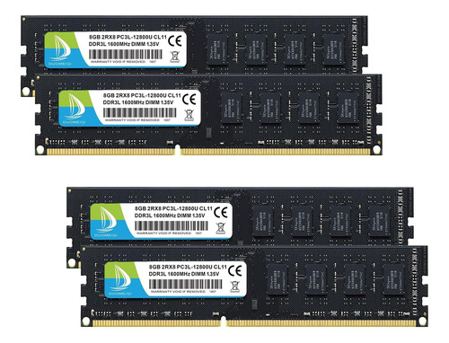 32 Gb (4x 8 Gb) 1600 Mhz Ram Escritorio 32 Gb Pc3l-u Dimm