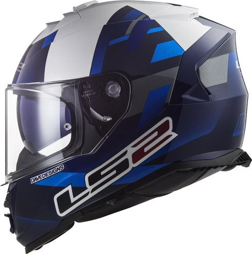 Capacete Ls2 Ff800 Storm John Mcphee Azul Leve Bicomposto Cor Azul/Branco Tamanho do capacete 58