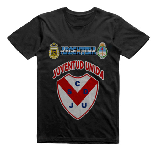 Remera Algodon Negra Juventud Unida Punta Alta