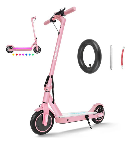 Scooter Electrico Honeywhale S2 Con Accesorios Rosa Claro