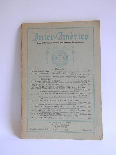 Inter-américa Revista Nueva York 1924