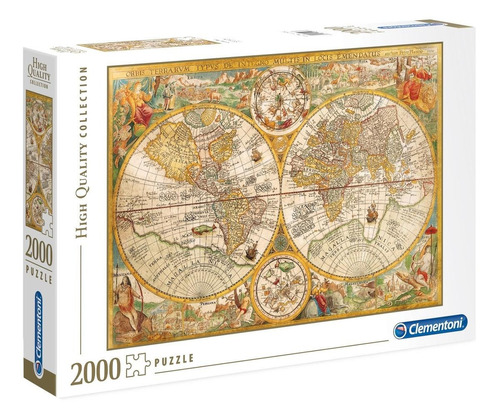 Rompecabezas Mapamundi Mapa Antiguo Old 2000 Pz Clementoni