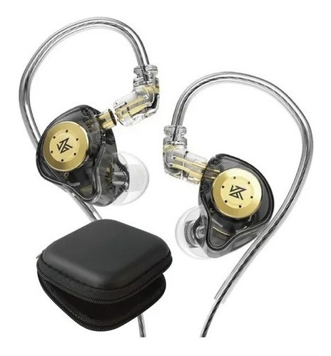 Imagen 1 de 7 de Kz Edx Pro Audifonos Con Micro + Estuche In Ear Negro